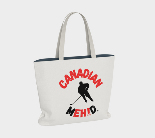 Large Basic tote, poly canvas lined - Hockey Player