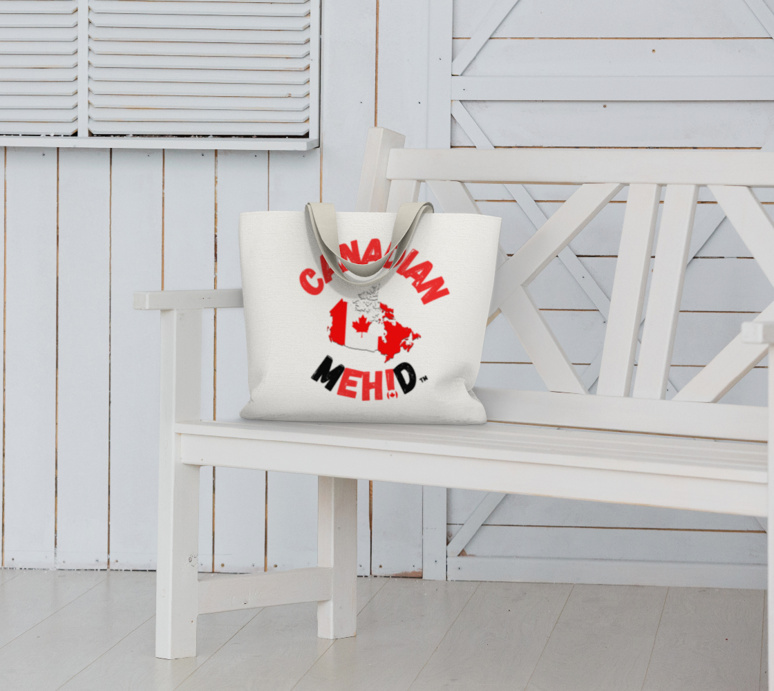 Large Basic tote, poly canvas lined - Canada Map