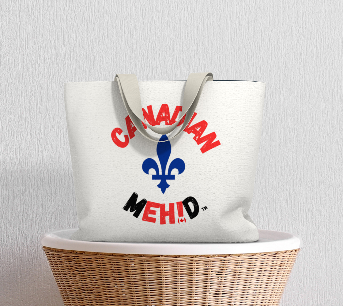 Large Basic tote, poly canvas lined - Fleur de lis