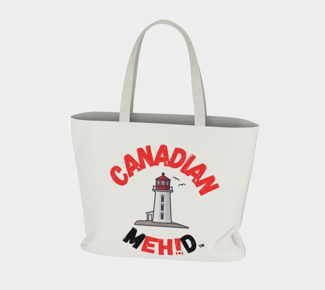Large Basic tote, poly canvas lined - Peggy's Cove