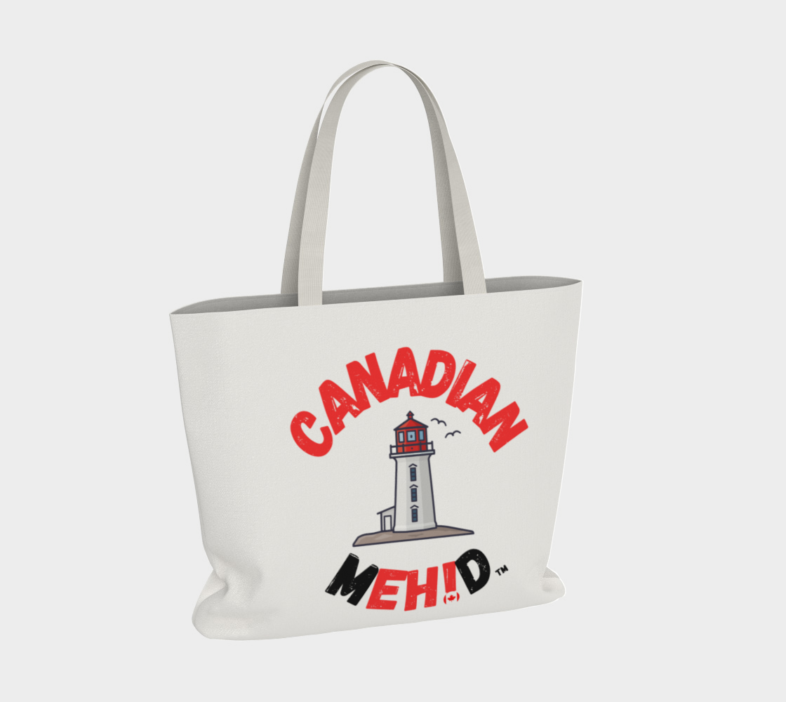 Large Basic tote, poly canvas lined - Peggy's Cove