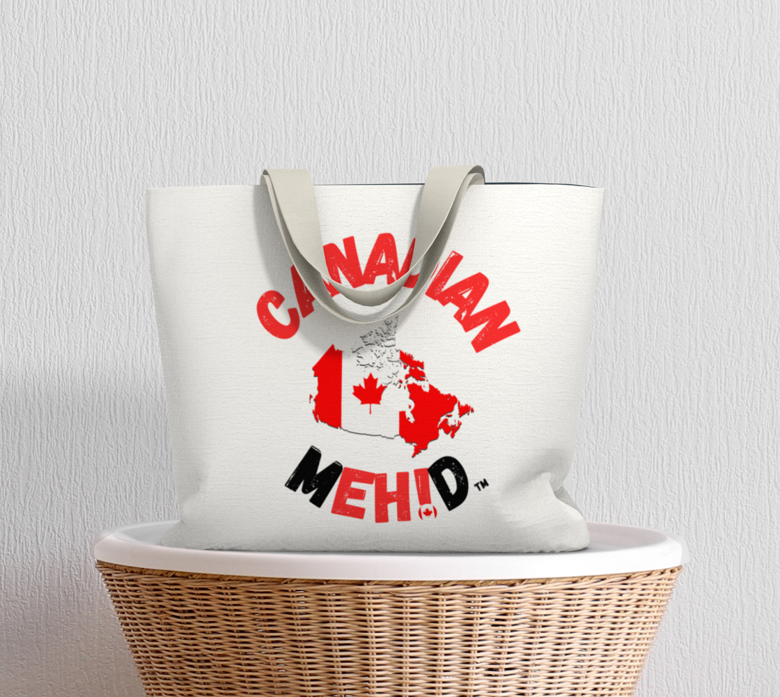 Large Basic tote, poly canvas lined - Canada Map