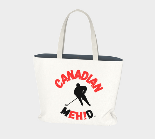 Large Basic tote, poly canvas lined - Hockey Player