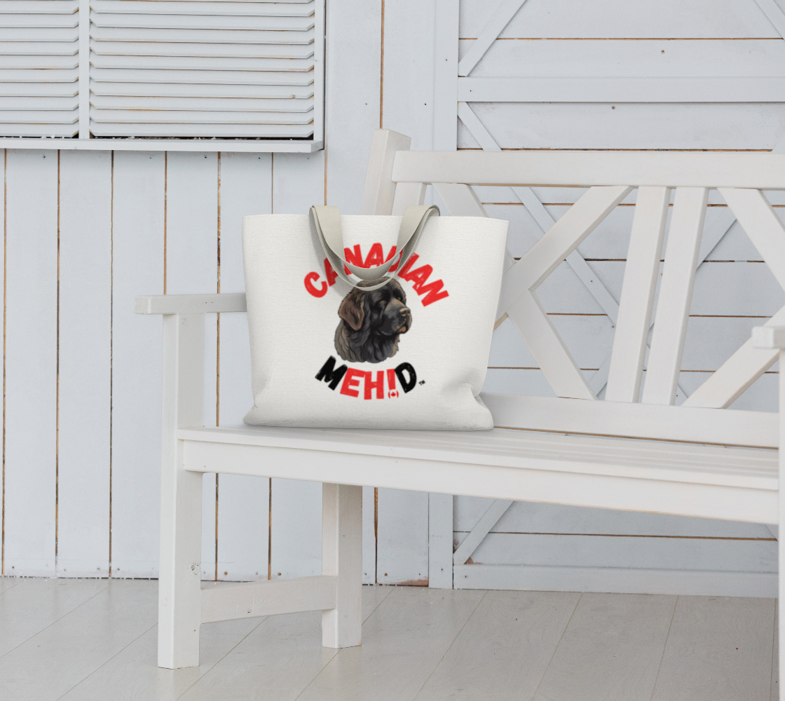 Large Basic tote, poly canvas lined - Newfoundland dog