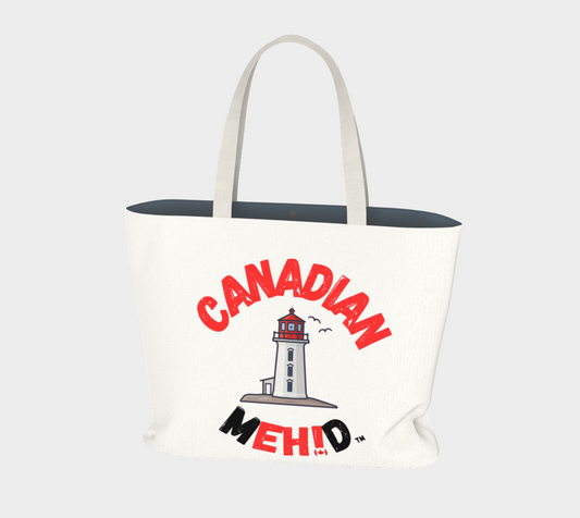 Large Basic tote, poly canvas lined - Peggy's Cove