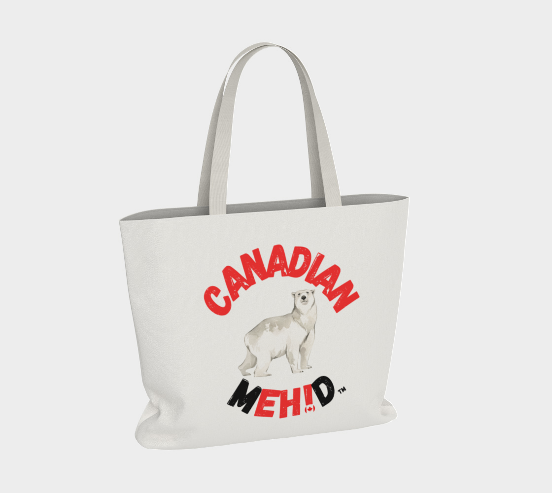 Large Basic tote, poly canvas lined - Polar Bear