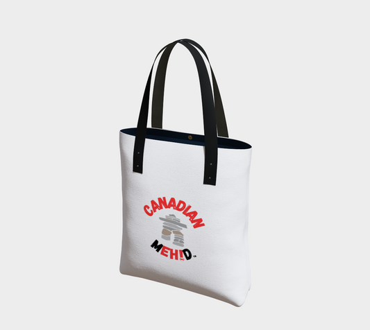 Market tote, poly canvas lined - Inukshuk