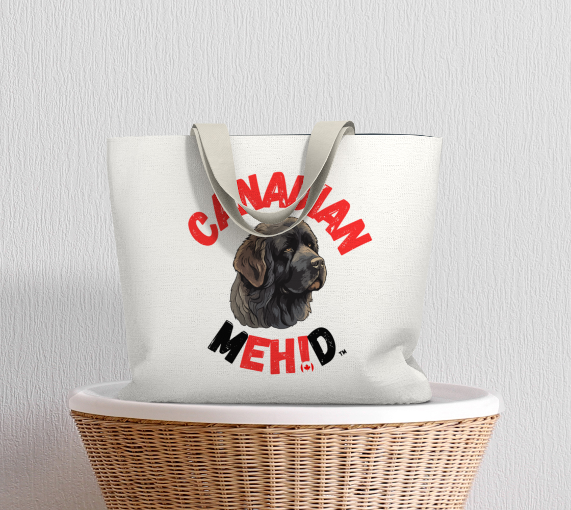 Large Basic tote, poly canvas lined - Newfoundland dog