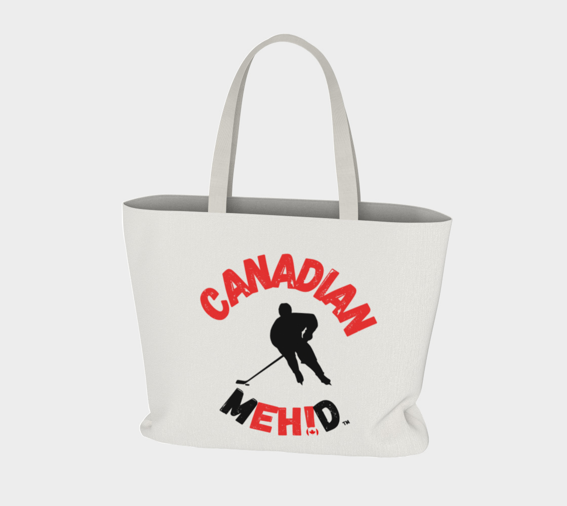 Large Basic tote, poly canvas lined - Hockey Player