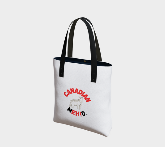 Market tote, poly canvas lined - Polar Bear