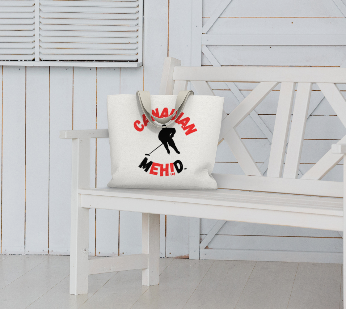 Large Basic tote, poly canvas lined - Hockey Player
