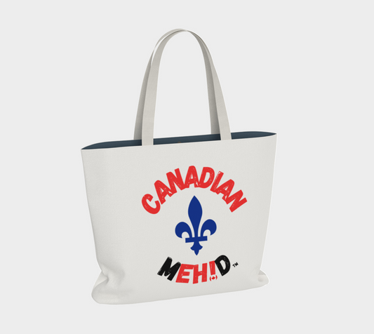 Large Basic tote, poly canvas lined - Fleur de lis