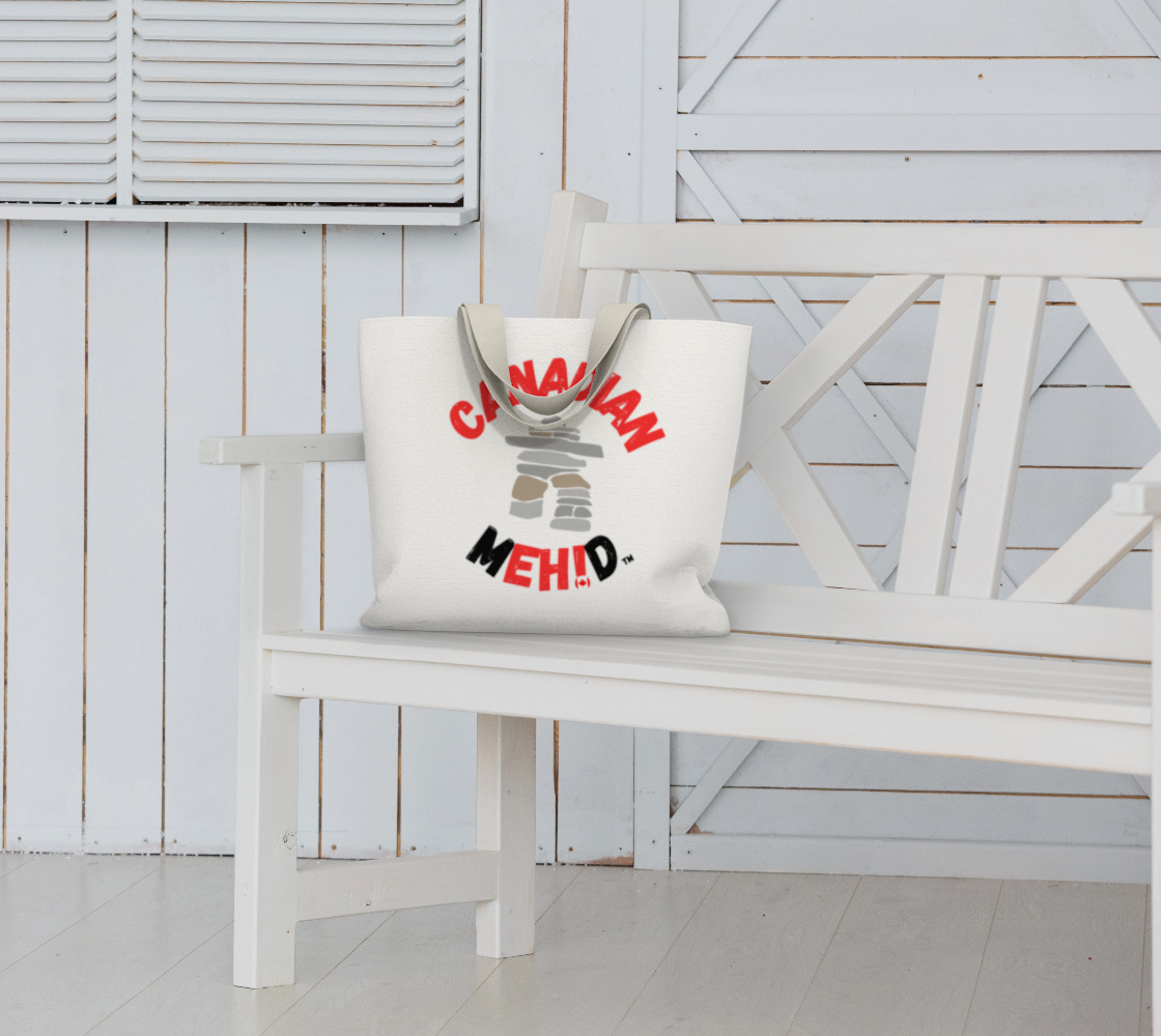 Large Basic tote, poly canvas lined - Inukshuk
