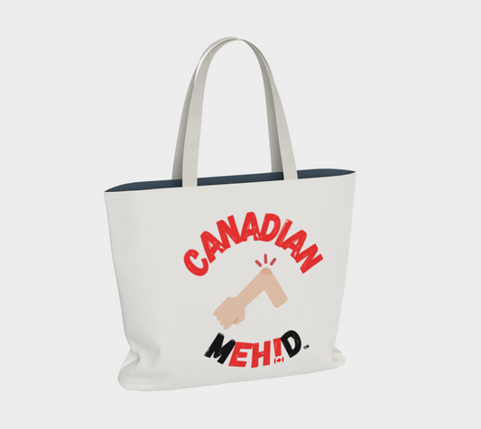 Large Basic tote, poly canvas lined - elbows up