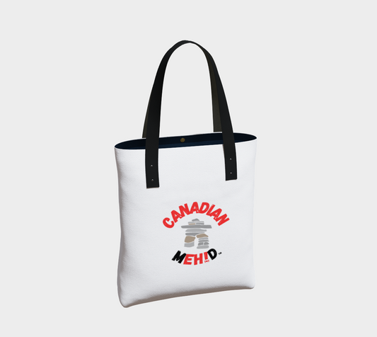 Market tote, poly canvas lined - Inukshuk