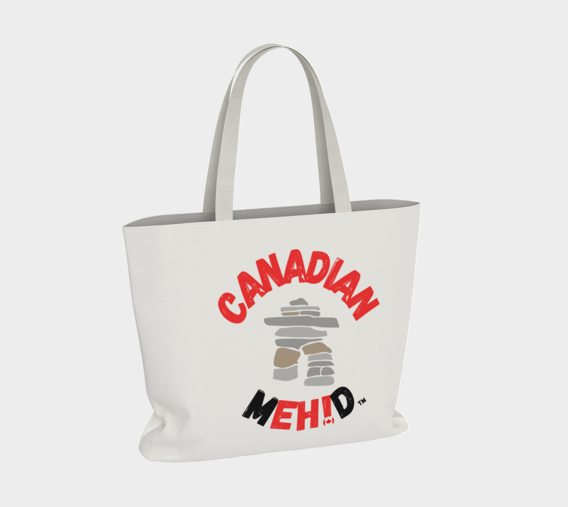 Large Basic tote, poly canvas lined - Inukshuk