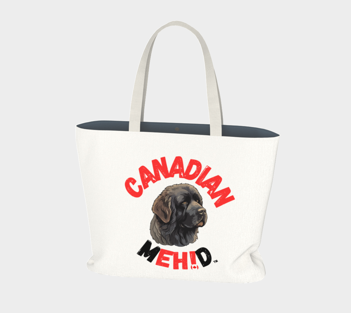 Large Basic tote, poly canvas lined - Newfoundland dog