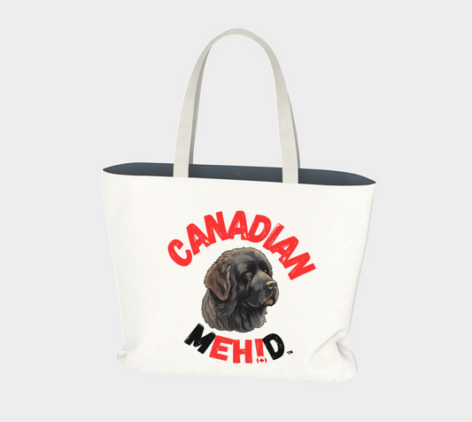 Large Basic tote, poly canvas lined - Newfoundland dog