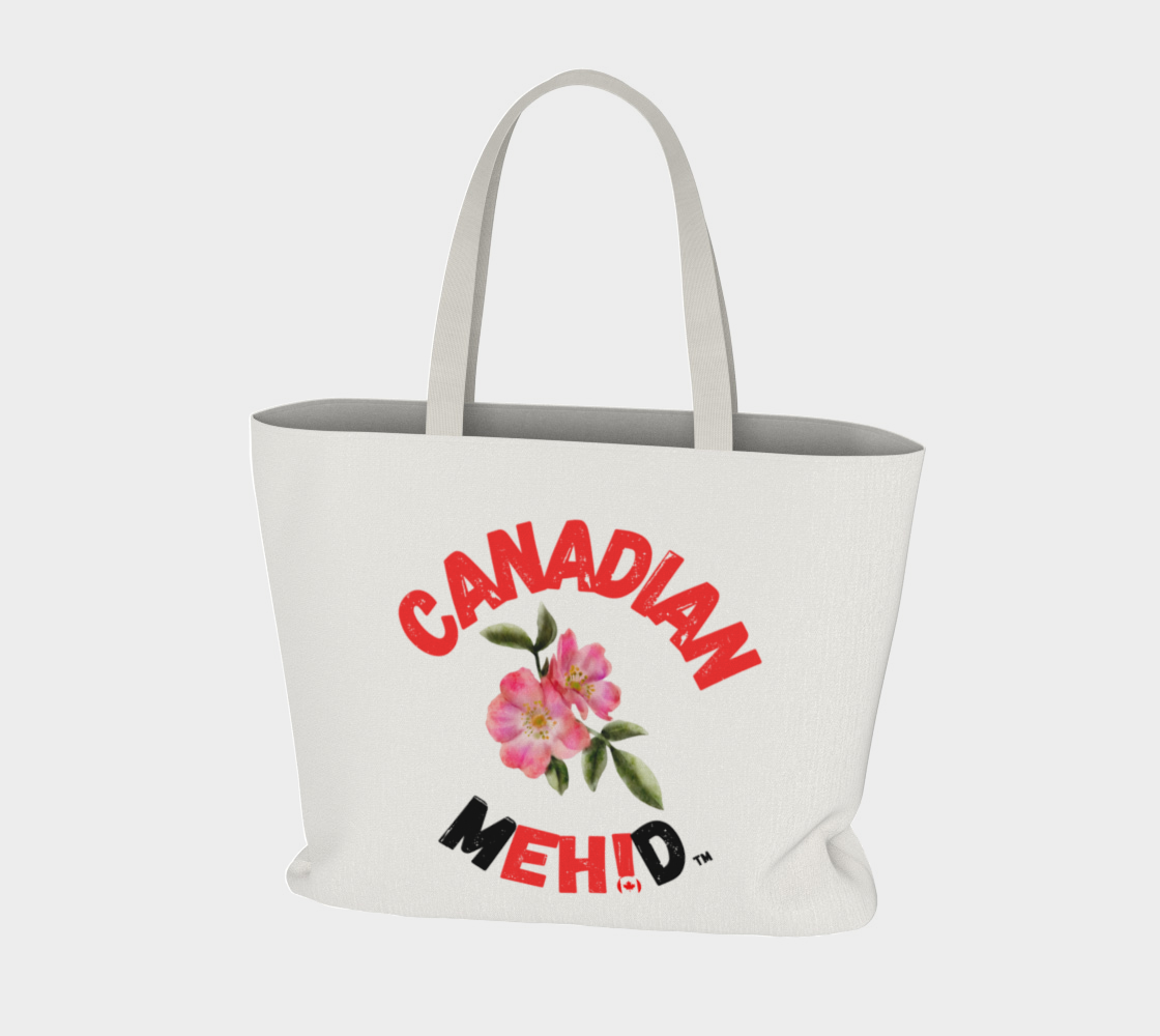 Large Basic tote, poly canvas lined - Alberta wild rose