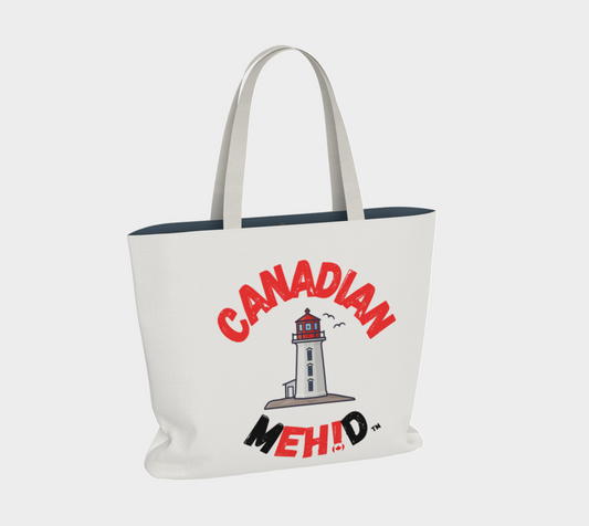 Large Basic tote, poly canvas lined - Peggy's Cove