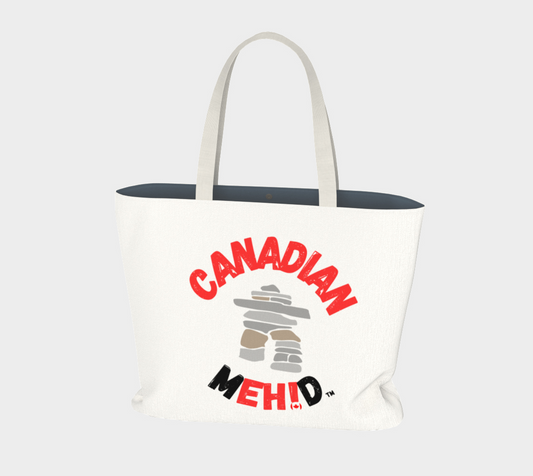 Large Basic tote, poly canvas lined - Inukshuk