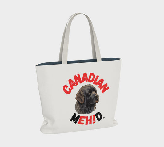Large Basic tote, poly canvas lined - Newfoundland dog