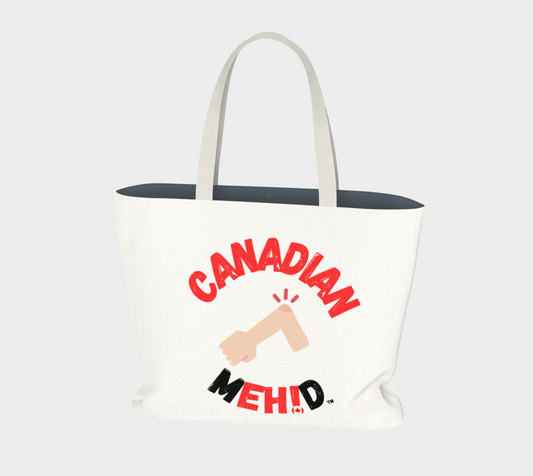 Large Basic tote, poly canvas lined - elbows up