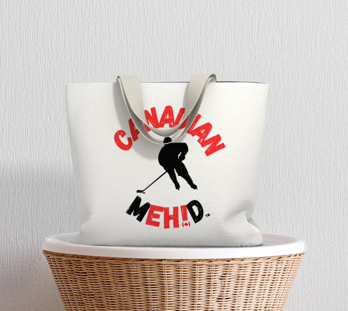 Large Basic tote, poly canvas lined - Hockey Player