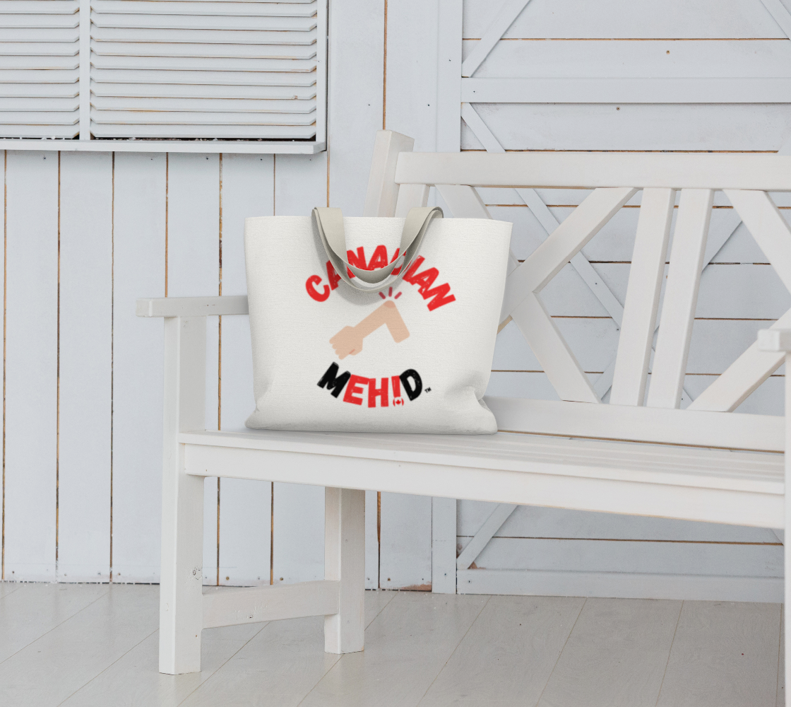Large Basic tote, poly canvas lined - elbows up
