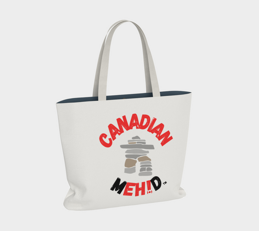 Large Basic tote, poly canvas lined - Inukshuk