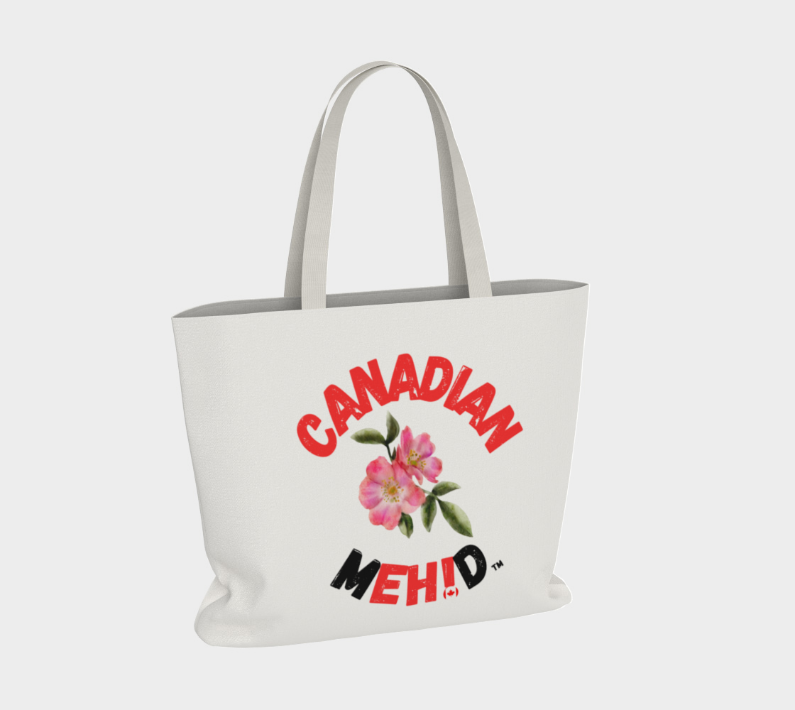 Large Basic tote, poly canvas lined - Alberta wild rose
