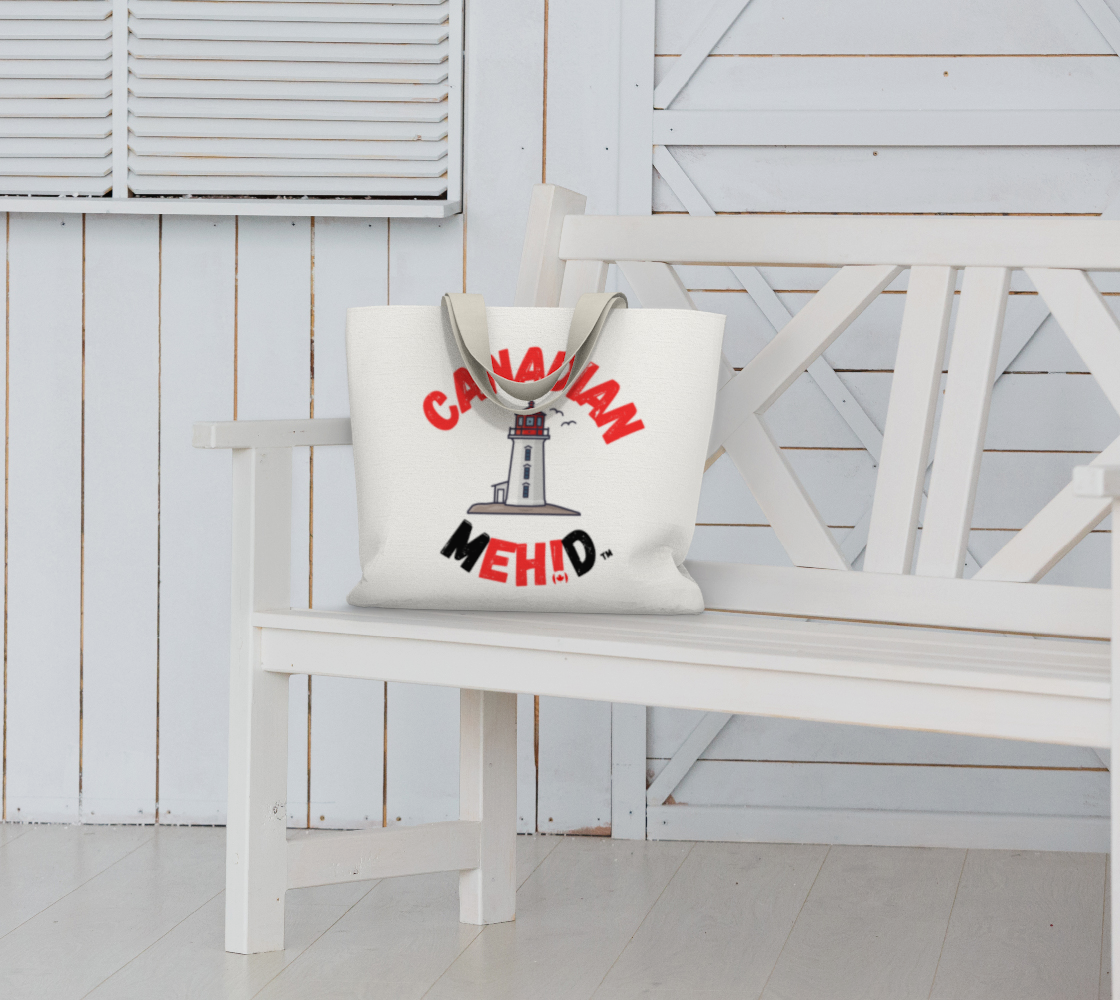 Large Basic tote, poly canvas lined - Peggy's Cove