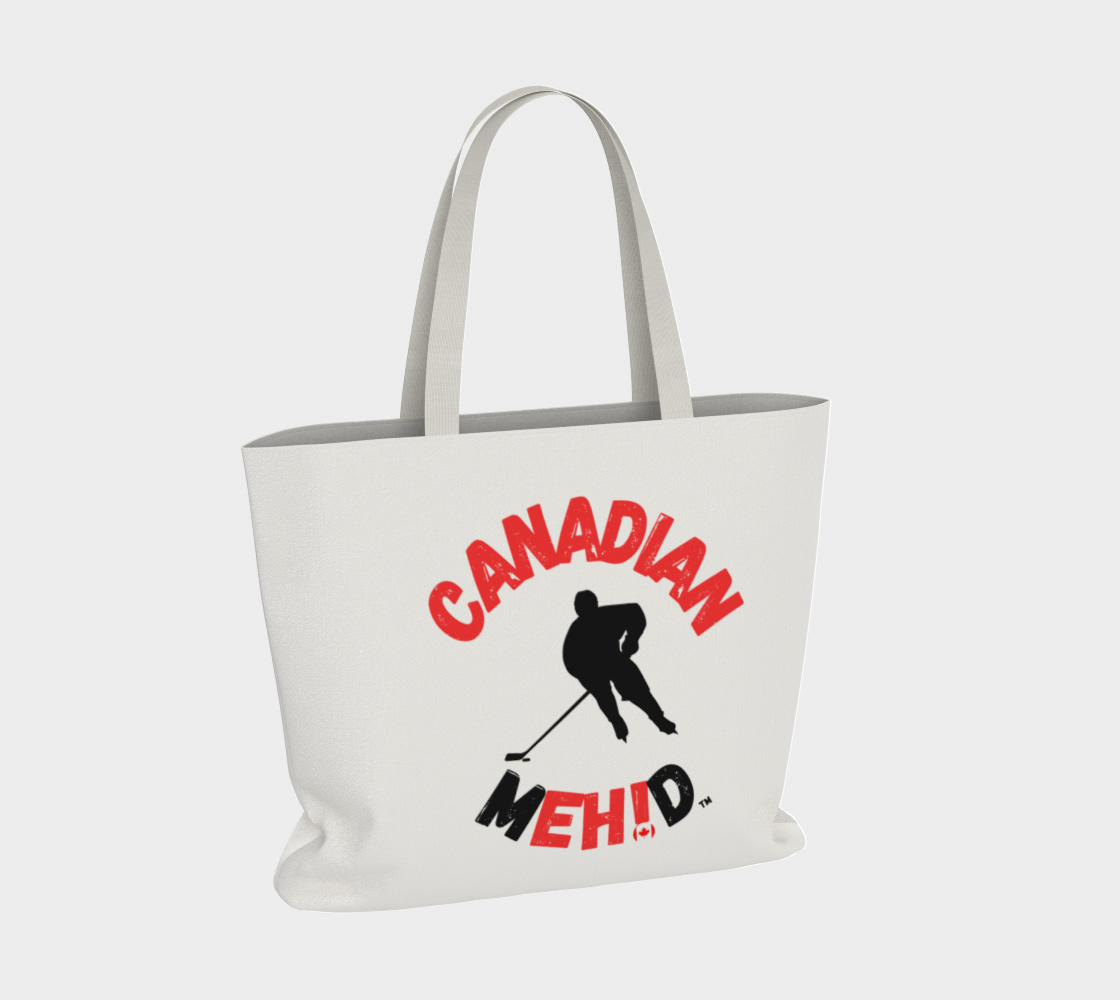 Large Basic tote, poly canvas lined - Hockey Player