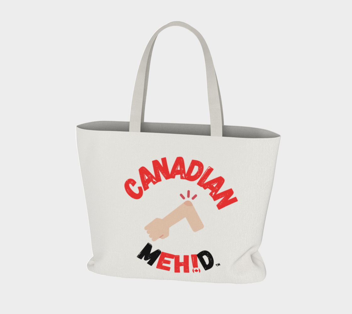Large Basic tote, poly canvas lined - elbows up