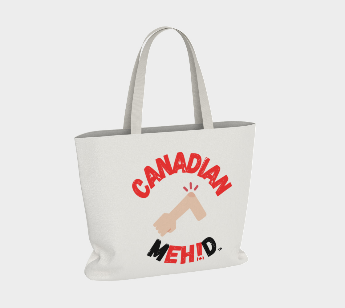 Large Basic tote, poly canvas lined - elbows up