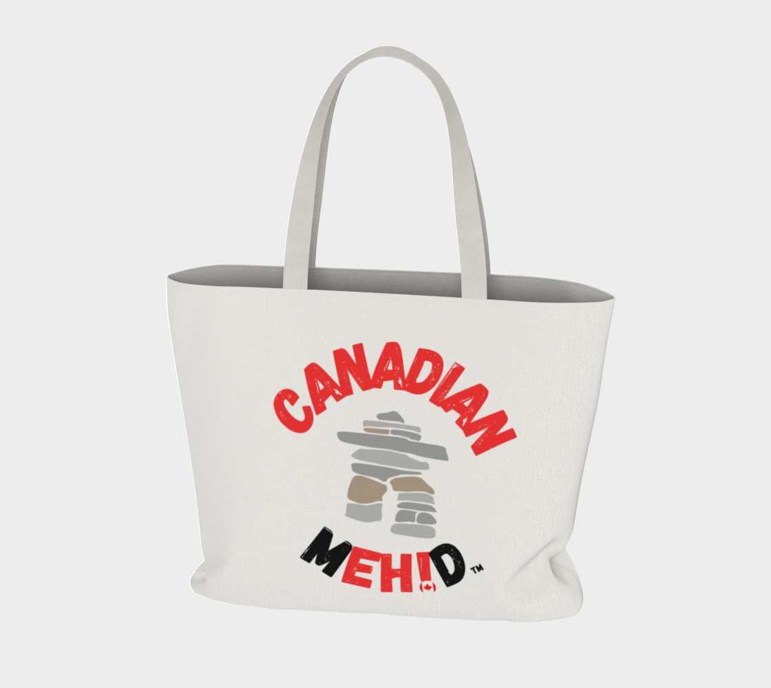 Large Basic tote, poly canvas lined - Inukshuk