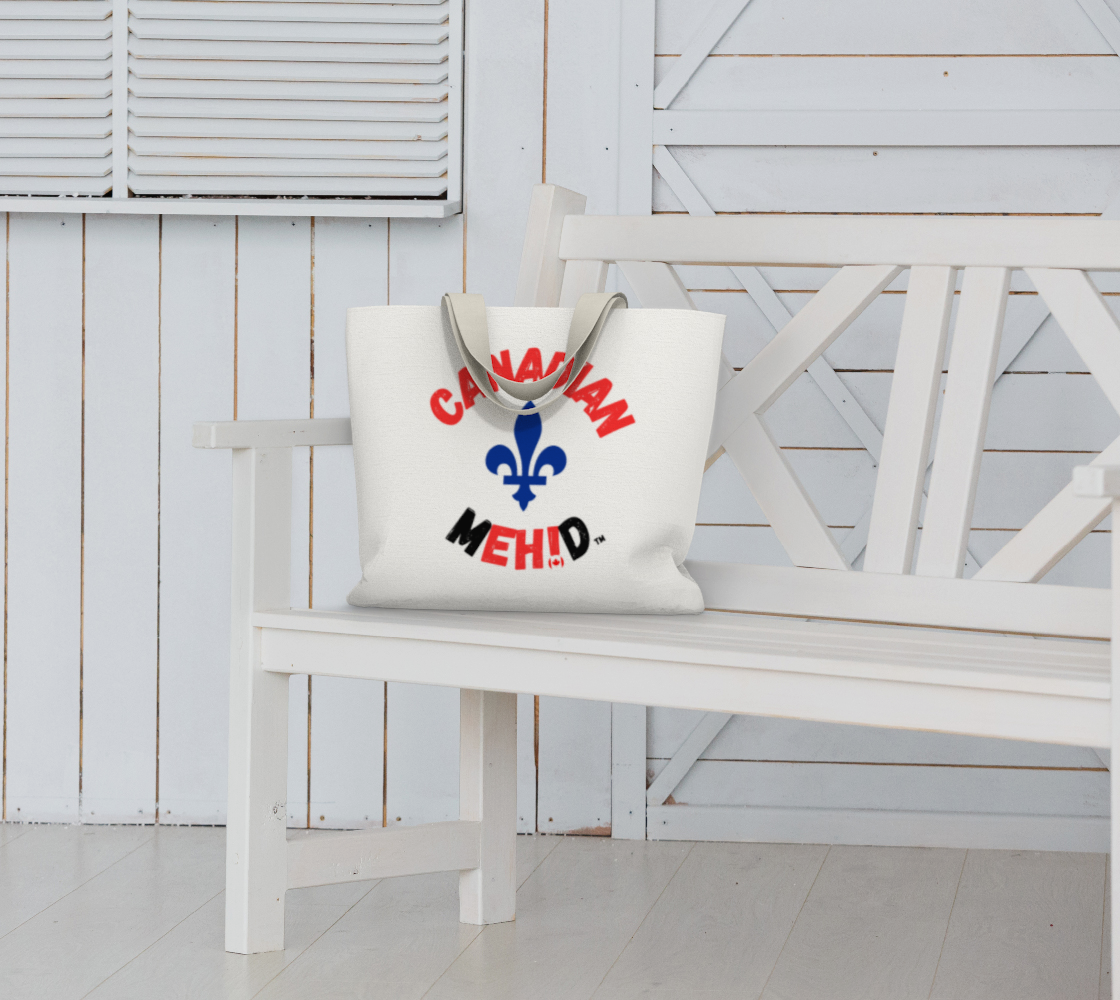 Large Basic tote, poly canvas lined - Fleur de lis