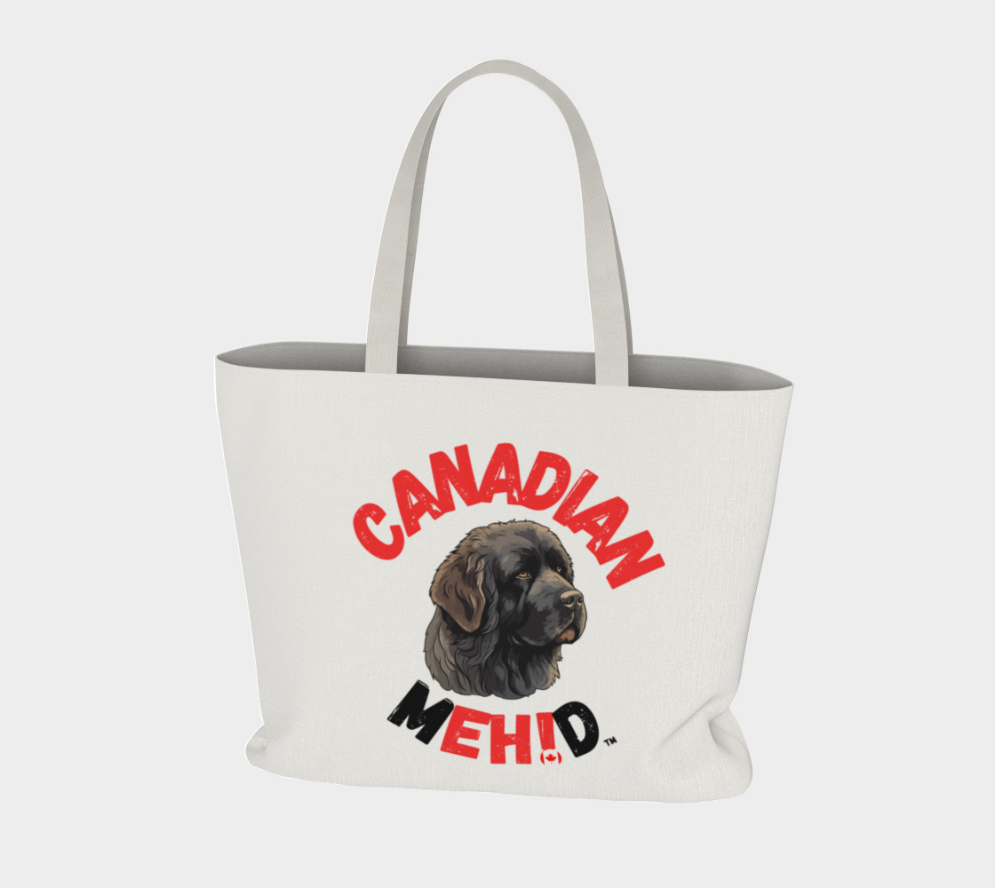 Large Basic tote, poly canvas lined - Newfoundland dog