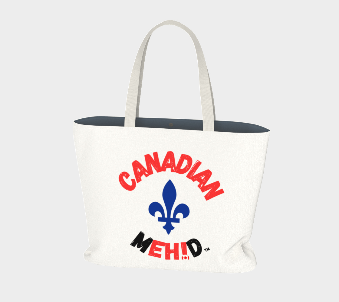 Large Basic tote, poly canvas lined - Fleur de lis