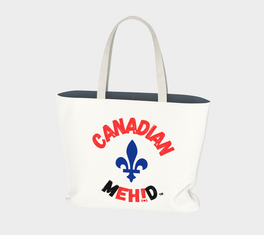 Large Basic tote, poly canvas lined - Fleur de lis